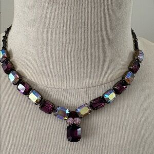 Vintage Belladonna Toronto, Canada Aurora borealis Stone necklace, brass tone